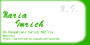 maria imrich business card